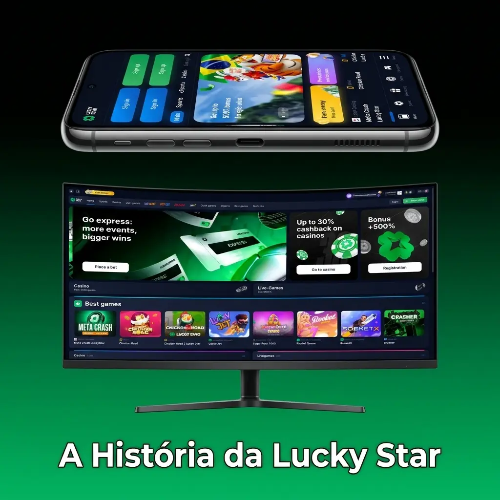 Logo e história da plataforma Lucky Star de apostas online e cassino digital com licença internacional