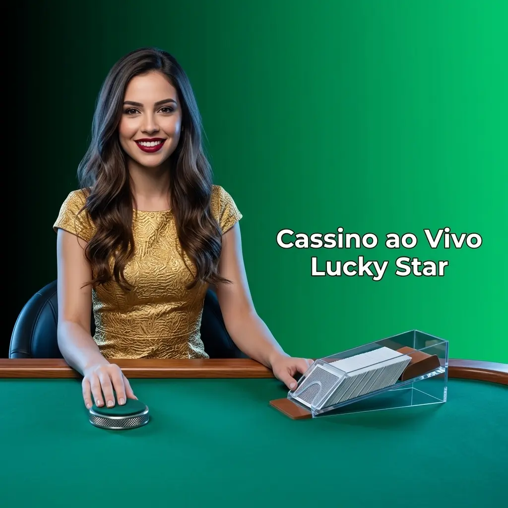 Mesa de cassino ao vivo Lucky Star com dealers reais, roleta, blackjack e bacará transmitidos em HD 24h