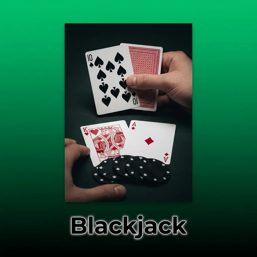 Mesa de blackjack ao vivo com dealer e cartas, representando os títulos disponíveis na plataforma