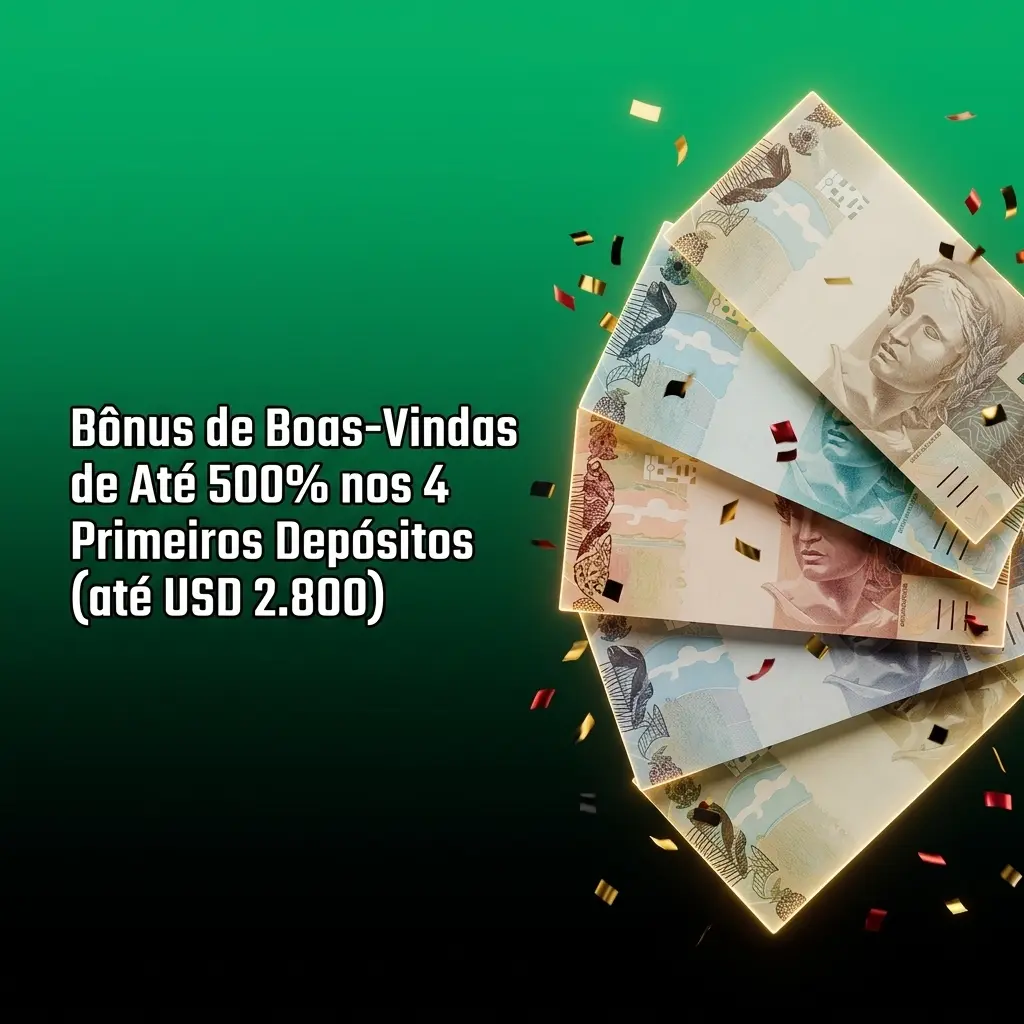 Pacote de boas-vindas Lucky Star com bônus de até 500% nos 4 primeiros depósitos, totalizando USD 2.800