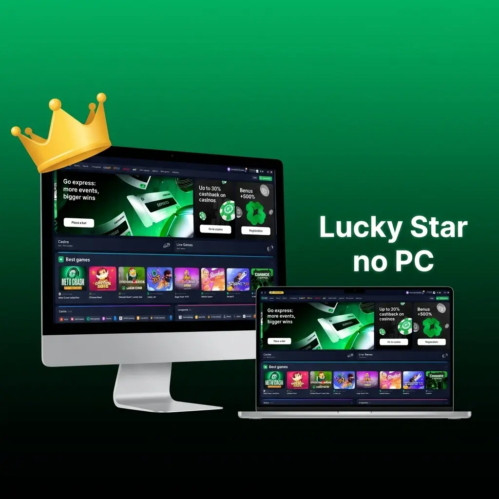 Tela do Lucky Star aberta no navegador de um computador, mostrando o catálogo de jogos sem necessidade de instalação