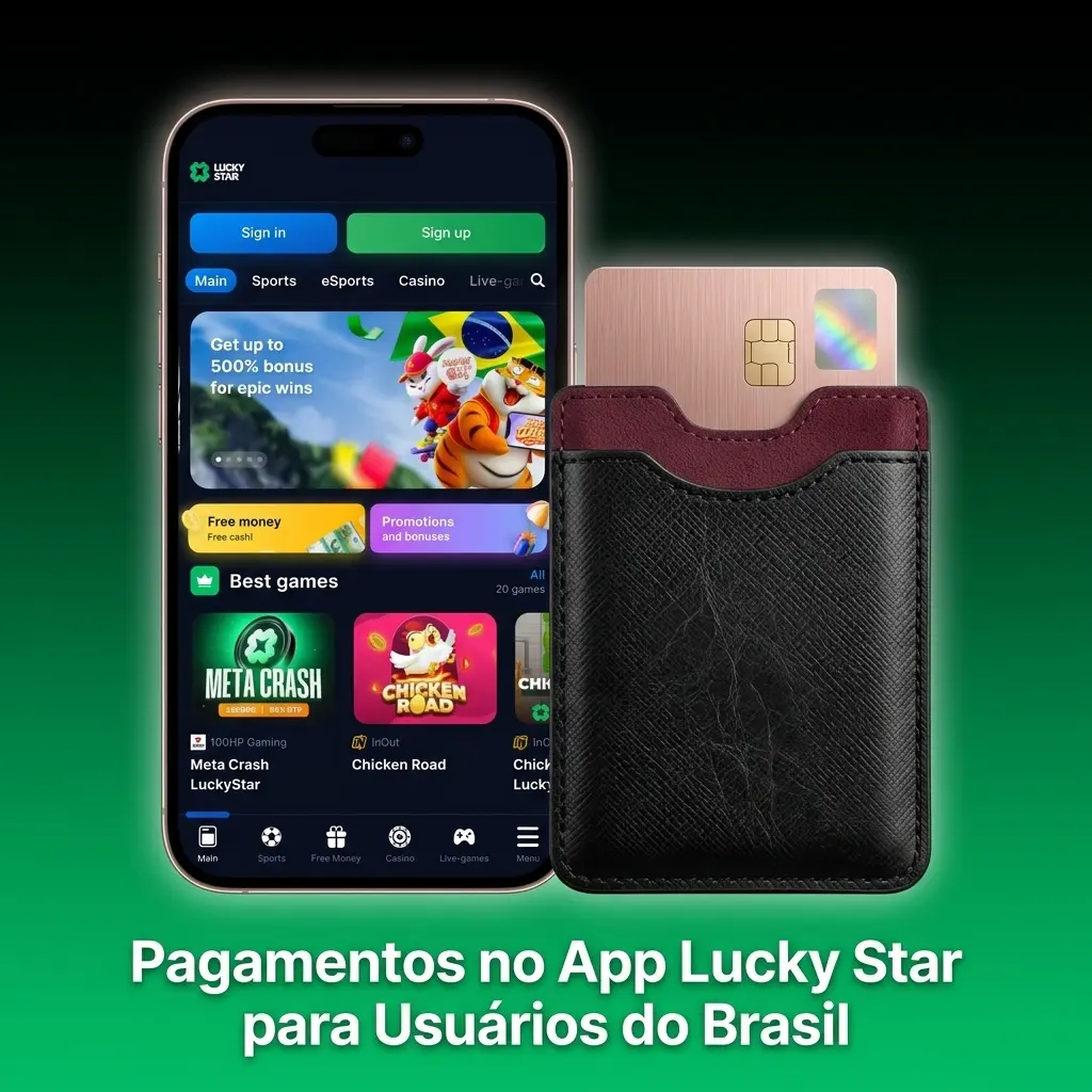 Métodos de pagamento do app Lucky Star para brasileiros: Pix, cartão, transferência e criptomoedas