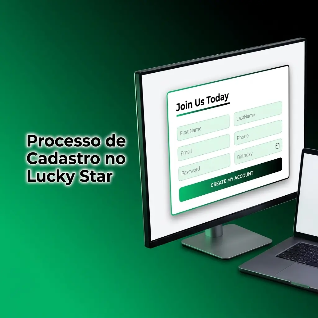 Processo de cadastro no Lucky Star com bônus de boas-vindas de até 500% em menos de 3 minutos