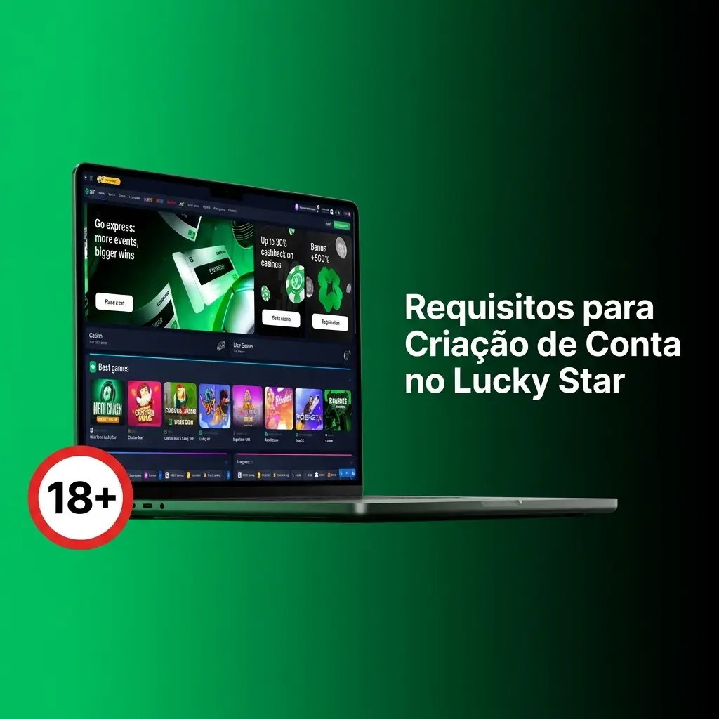 Requisitos para criar conta no Lucky Star: idade mínima 18 anos, uma conta por usuário e dados verdadeiros obrigatórios.